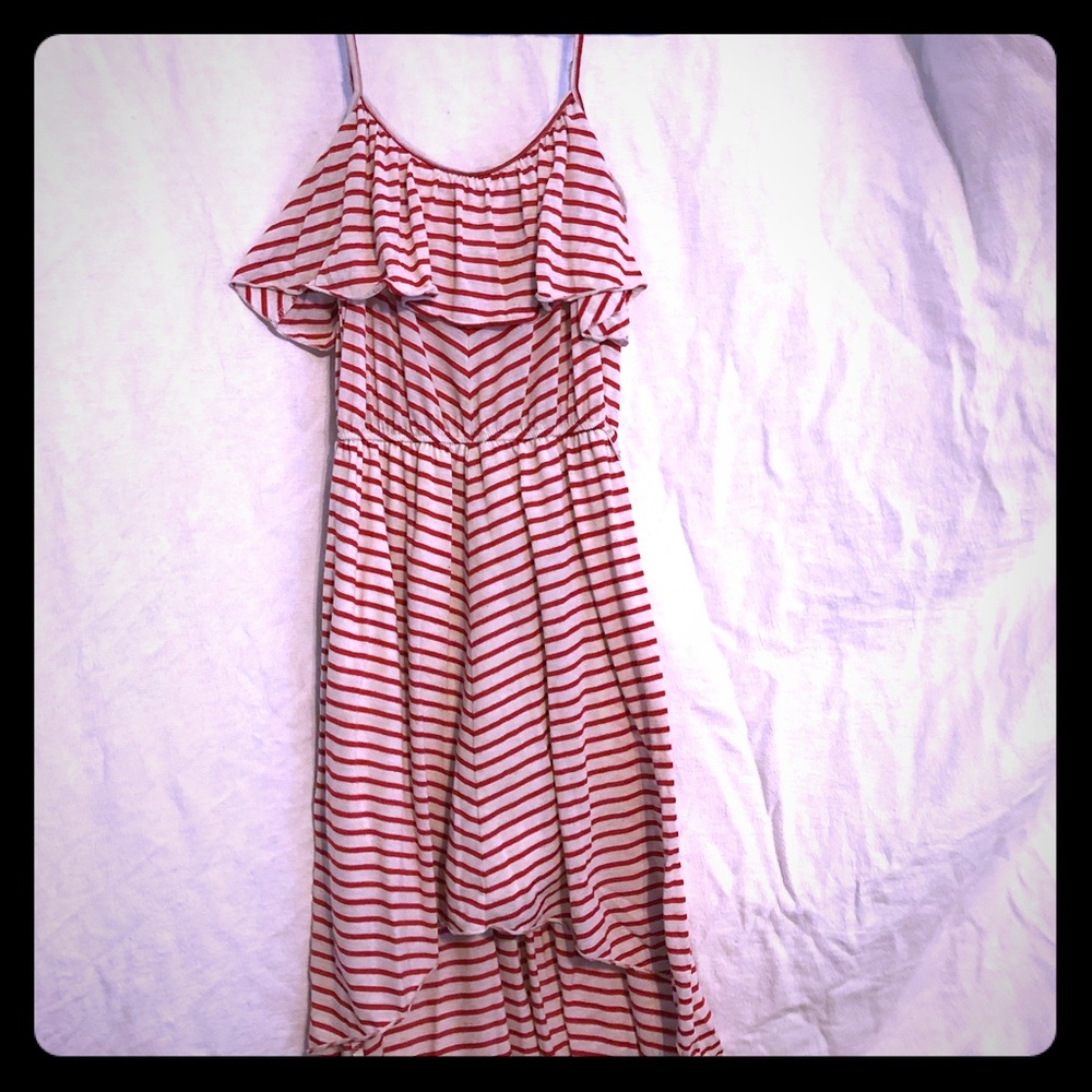 Red and white striped comfy summer dress